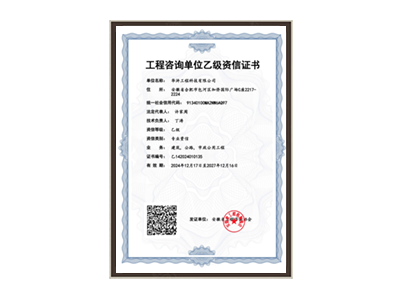 四川工程咨询单位乙级资信证书